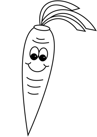 Cartoon Carrot Coloring Page